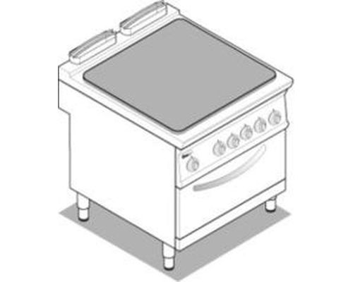 Плита сплошная 900 серии Tecnoinox PPF8VE9