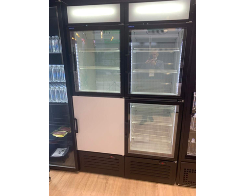 Шкаф холодильный Марихолодмаш Капри 0,5Н(СК) дверь стеклянная сверху, металл снизу