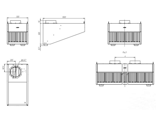Зонт вентиляционный ЗВН-Б-2-1400.500.500-02