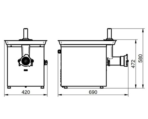 Мясорубка промышленная Abat МЭП-300 (полный унгер, 400 В)