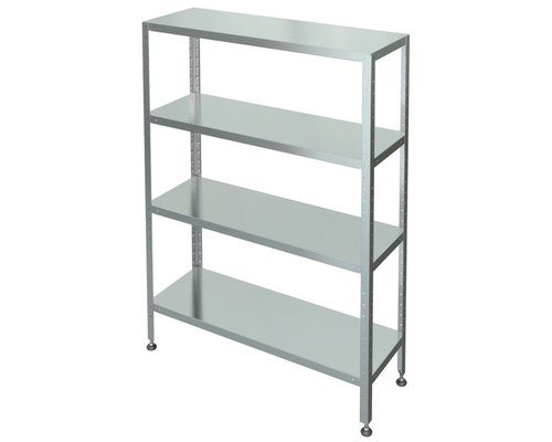 Стеллаж кухонный с 4-я сплошными полками С-4-0,5/0,6/1,8 (нержавейка)