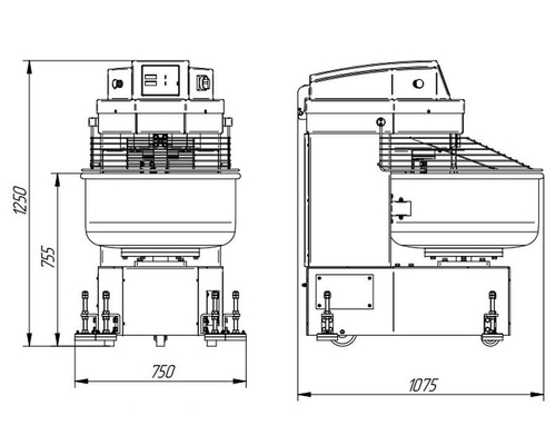 Тестомес спиральный Abat ТМС-100НН-2П