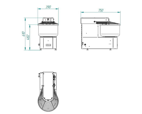 Тестомес спиральный Abat ТМС-20НН-2Р