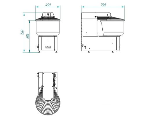 Тестомес спиральный Abat ТМС-30НН-2Р