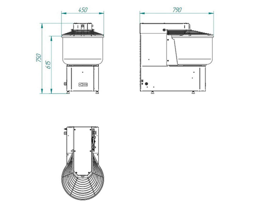 Тестомес спиральный Abat ТМС-40НН-2Р
