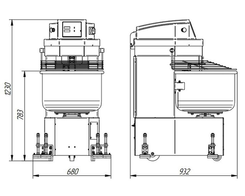 Тестомес спиральный Abat ТМС-60НН-2П