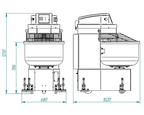 Тестомес спиральный Abat ТМС-80НН-2П