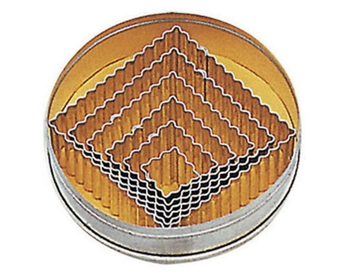 Набор кондитерских форм Paderno 47324-12 (квадрат рифл.)