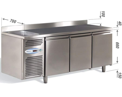 Холодильный стол Studio-54 DAIQUIRI GN VT 1720х700 с бортом