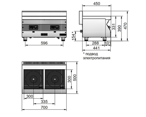 Индукционная плита Abat КИП-25Н-3,5