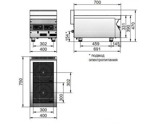 Индукционная плита Abat КИП-27Н-3,5
