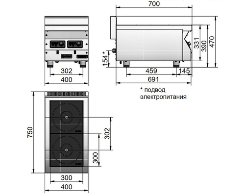 Индукционная плита Abat КИП-27Н-5,0