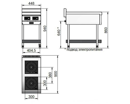 Индукционная плита Abat КИП-29П-5,0