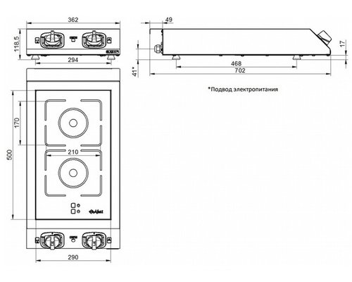 Индукционная плита Abat КИП-2Н