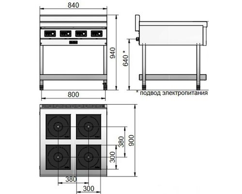 Индукционная плита Abat КИП-49П-3,5-01