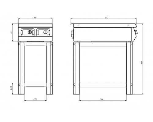 Индукционная плита Ф2ИП/800 (на подставке)