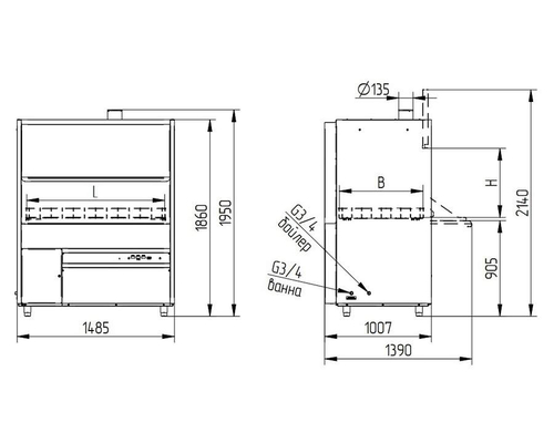 Машина котломоечная Abat МПК-130-65 (с держателями)