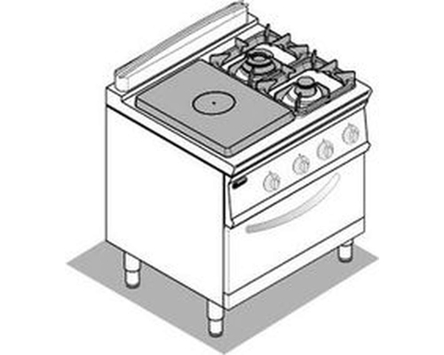 Плита газовая комбинированная 740 серии Tecnoinox PFPG8GG7