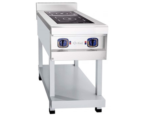 Плита индукционная 2-конфорочная Abat КИП-2П-01 (полностью из нержавеющей стали)