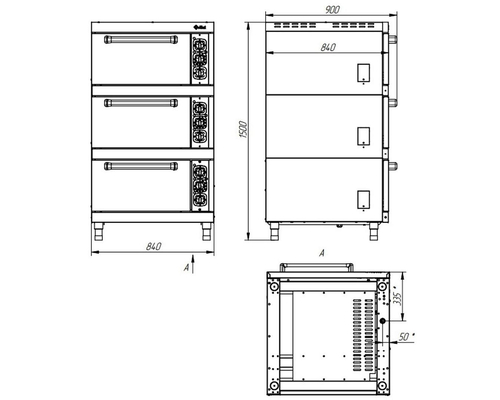 Шкаф жарочный Abat ШЖЭ-3-Э (эмалированная духовка)