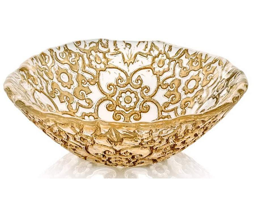 Ваза для фруктов IVV GOLD 16 см (золотая отделка)