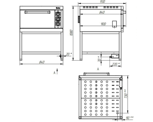 Жарочный шкаф Abat ШЖЭ-1-К-2/1