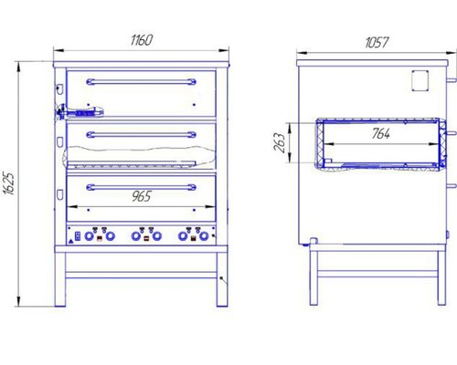 Хлебопекарная ярусная печь ХПЭ-500 (нержавеющая)