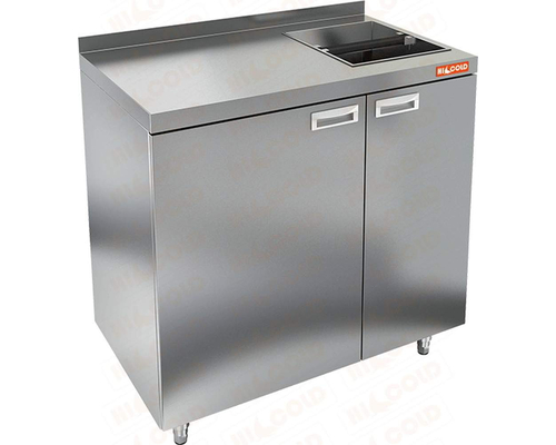 Стол для кофемашин с отверстием и бортом HiCold НБМКМО-10/7Б