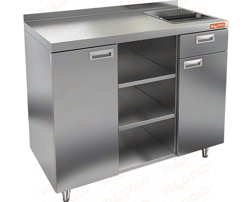 Стол для кофемашин с отверстием и бортом HiCold НБМКМО-12/6Б