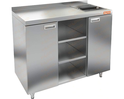 Стол для кофемашин с отверстием и бортом HiCold НБМКМО-12/7Б