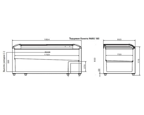 Ларь АНТ PARIS 185 AD (-) Торец