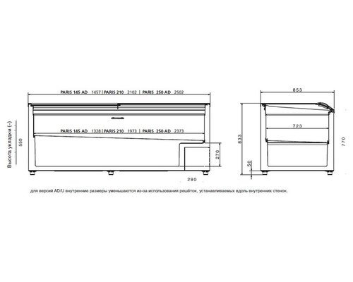 Ларь АНТ PARIS 250 AD (-)