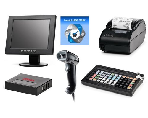 POS-комплект (HUB-19 54ФЗ, SJ-1088, KB-60 MSR, 2D-HW1450, АТОЛ 11Ф с ФН, Linux, Frontol xPOS ЕГАИС)