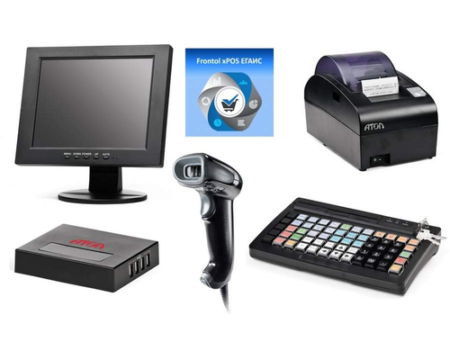 POS-комплект (HUB-19 54ФЗ, SJ-1088, KB-60 MSR, 2D-HW1450, АТОЛ 55Ф с ФН, Linux, Frontol xPOS ЕГАИС)