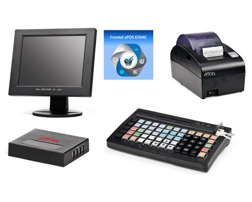 POS-комплект (HUB-19 54ФЗ, SJ-1088, KB-60 MSR, АТОЛ 55Ф без ФН, Linux, Frontol xPOS ЕГАИС)