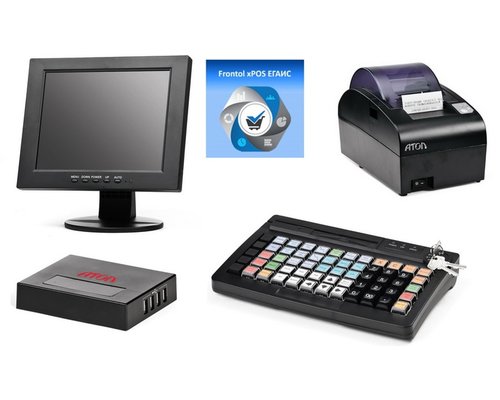 POS-комплект (HUB-19 54ФЗ, SJ-1088, KB-60 MSR, АТОЛ 55Ф с ФН, Linux, Frontol xPOS ЕГАИС)