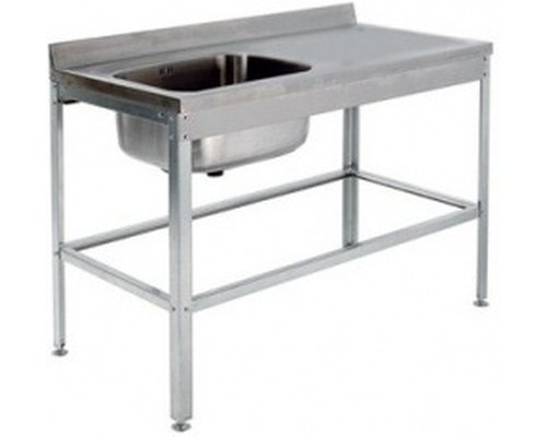 Ванна цельнотянутая, встроенная в стол слева, с бортом и полкой под смеситель ВЦСЛ 15/6 (э)