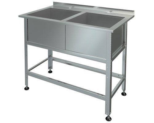 Ванна моечная сварная с бортом и полкой под смеситель ВМП 2/6 (э)