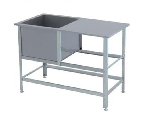 Ванна сварная, встроенная в островной стол без бортов ВСО 15*6/5 (оц.)