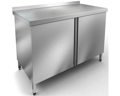 Стол-тумба пристенный (с бортом) СТРП 9*6 (нерж.)