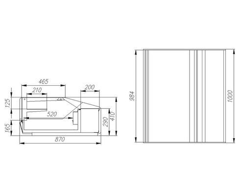 Тепловая настольная витрина Полюс AC87 SH 1,0-1 (ВТ-1,0 Cube Арго XL ТЕХНО) (с гастроемкостями)
