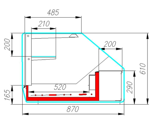 Тепловая настольная витрина Полюс Argo 2 AC87 SH 1,0-11