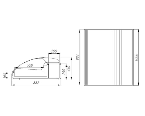 Тепловая настольная витрина Полюс Argus А89 SH 1,0-1 (ВТ-1,0 Арго XL ТЕХНО) (с гастроемкостями)