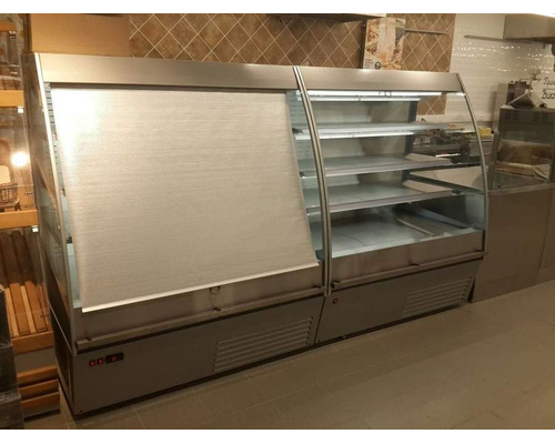 Тепловая пристенная витрина Полюс F 16-08 SH 1,0-2 0020 (Carboma 1600/875 BT-1,0) прозрачный стеклопакет