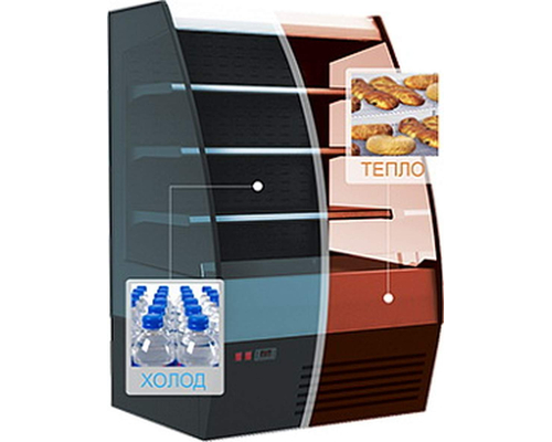 Тепловая пристенная витрина Полюс F 16-08 SH 1,0-2 0200 (Carboma 1600/875 BT-1,0) тонир.стеклопакет