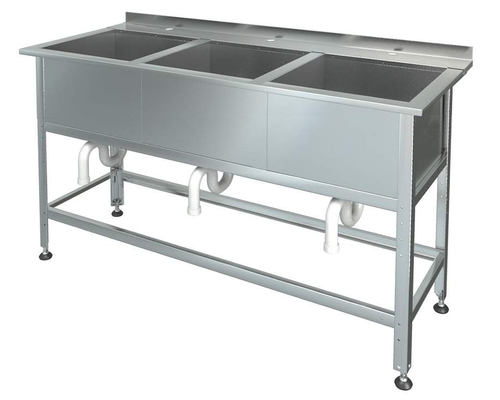 Ванна моечная сварная с бортом и полкой под смеситель ВМП 3/6 (оц.)