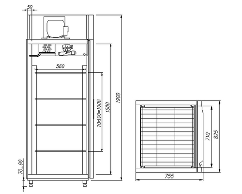 Холодильный шкаф Полюс Carboma F700 INOX