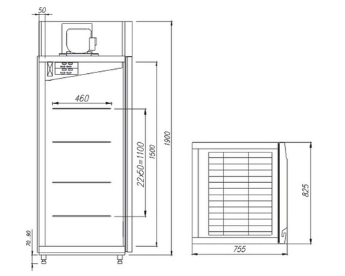 Холодильный шкаф Полюс Carboma PRO M700GN-1-G-HHC 0430 (нерж.сталь, с высоким контролем влажности)
