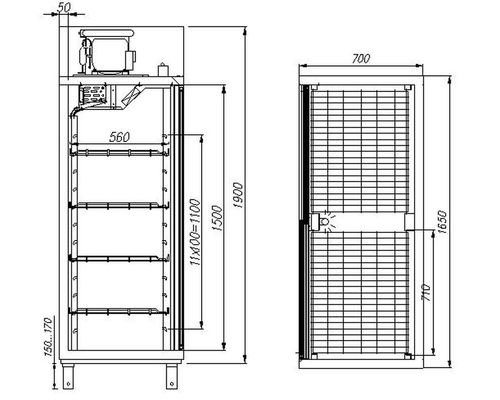 Холодильный шкаф Полюс Carboma R1400К (купе)