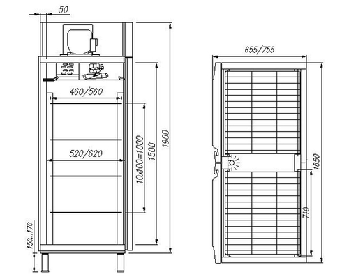 Холодильный шкаф Полюс Carboma V1400